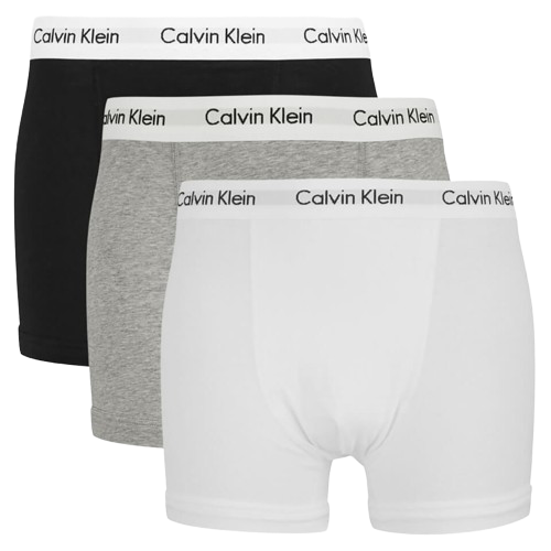 Calvin Klein 3 Pack Trunks Underwear in Black White Grey