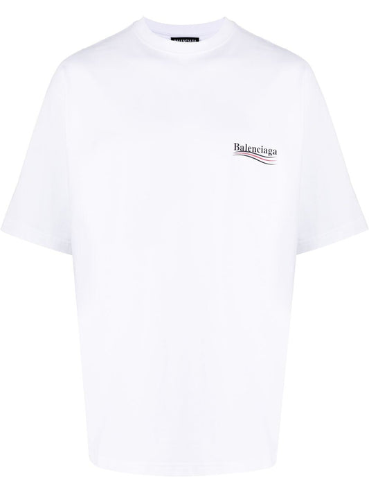 Balenciaga Political Campaign Printed Logo Oversized T-shirt in White