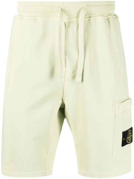 Stone Island Compass-patch Track Shorts in Lime Green