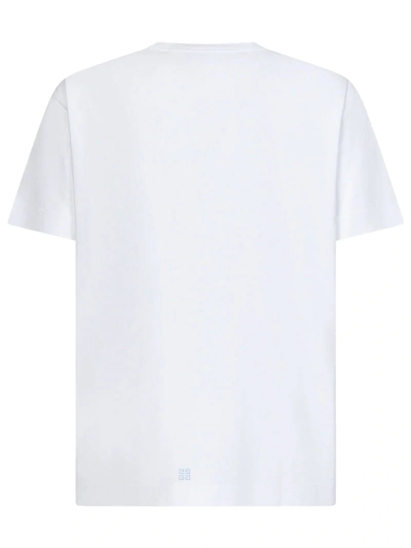 Givenchy 4G Stars Blue logo printed T-Shirt in White