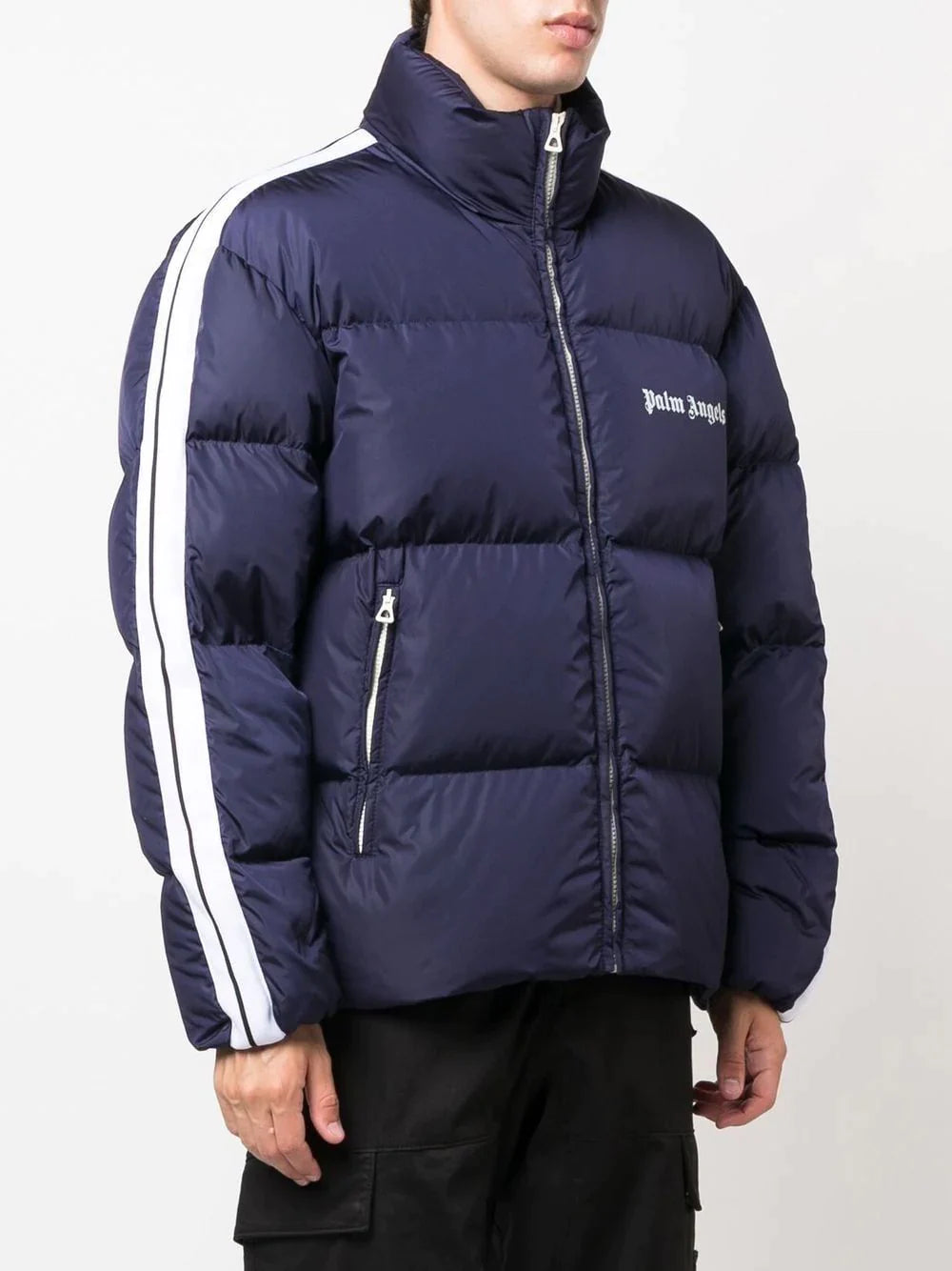 Palm Angels Classic Logo-print Padded Jacket in Navy