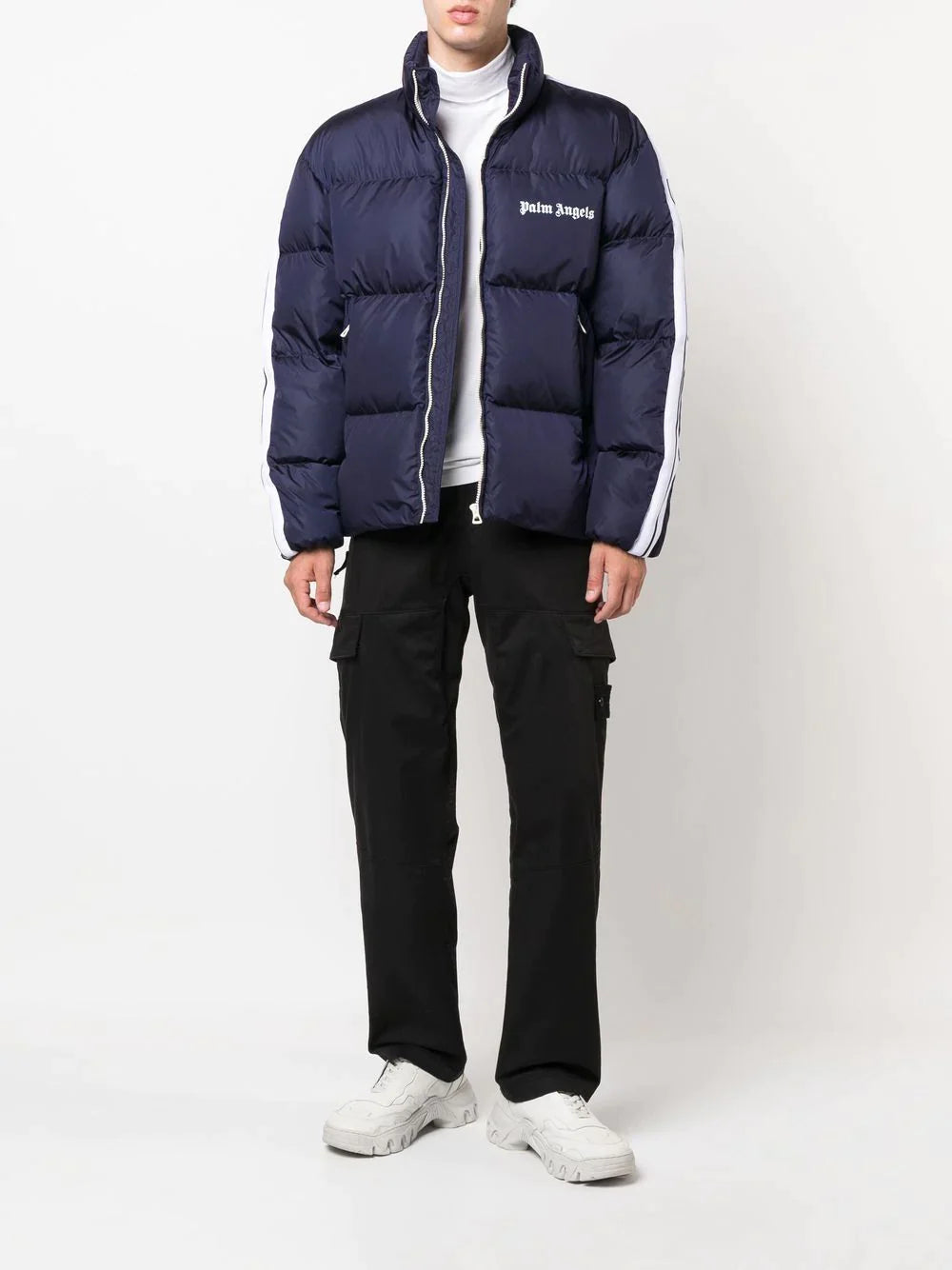 Palm Angels Classic Logo-print Padded Jacket in Navy
