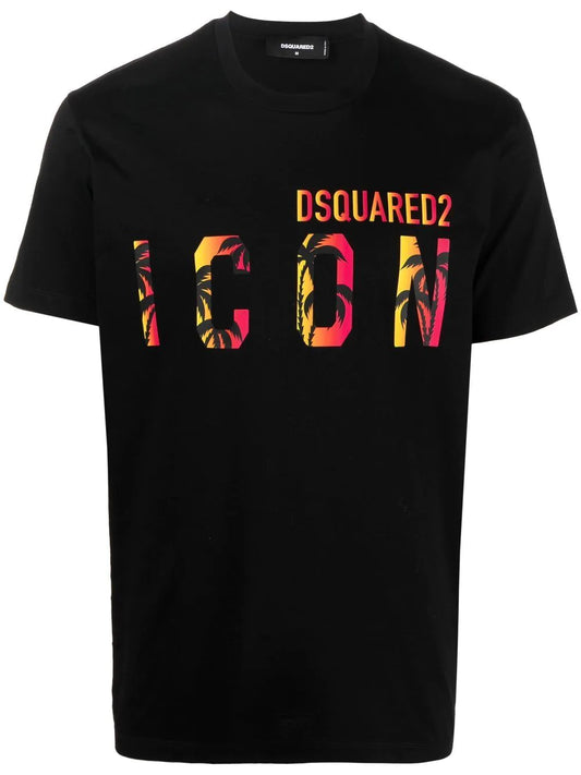 Dsquared2 Icon Tropical logo-print T-shirt Black