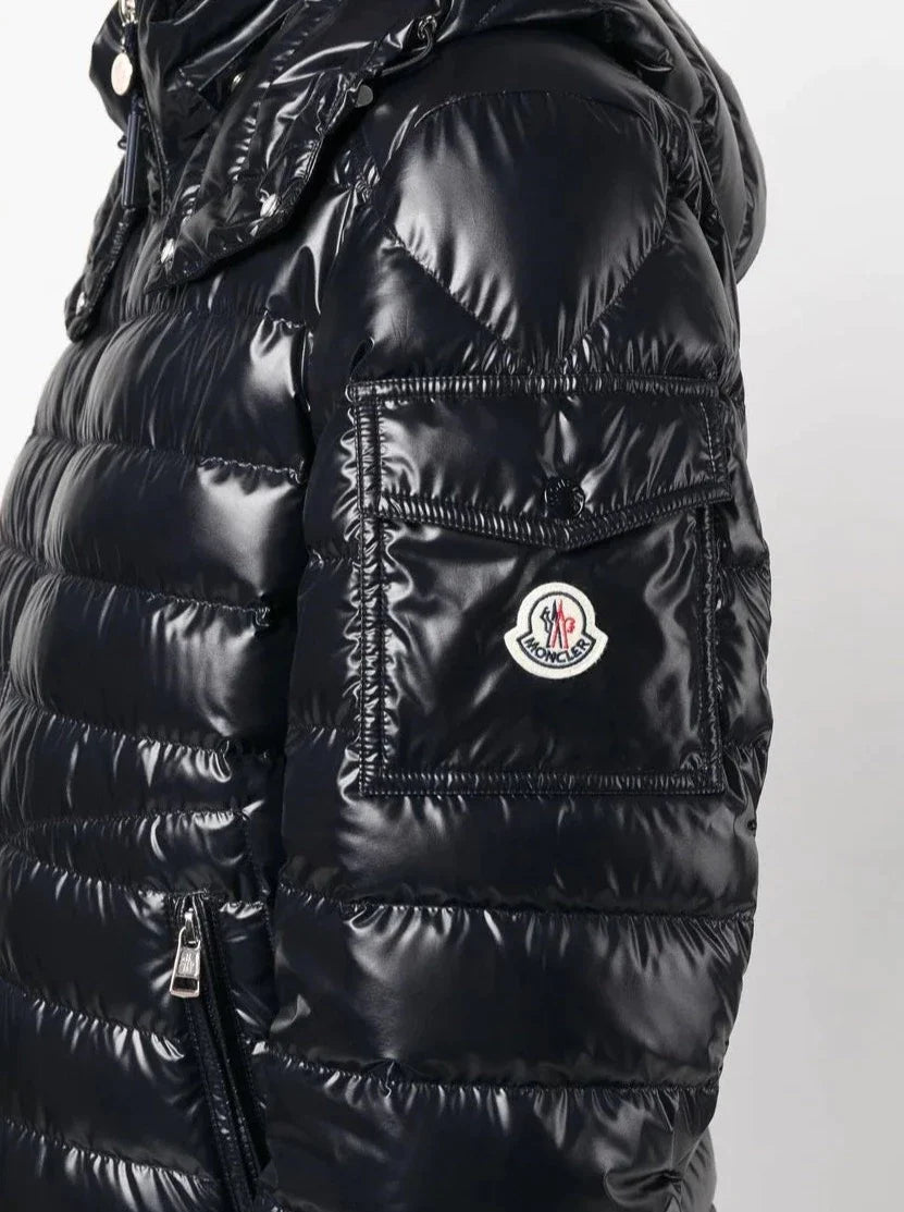 Moncler Lauros Logo Padded Down Coat in Black