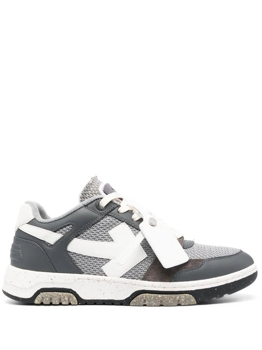 Off-White Out of Office low top Leather Mesh Trainers in Grey
