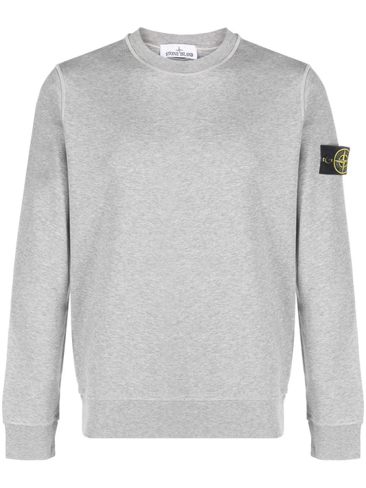 Stone Island Compass Patch Cotton Sweatshirt in Grey