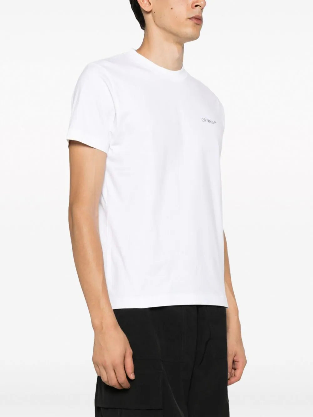 Off-White Scratch Arrow Logo Print T-Shirt in White