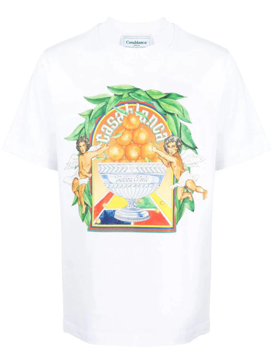 Casablanca Triomphe D'Orange Printed T-Shirt in White