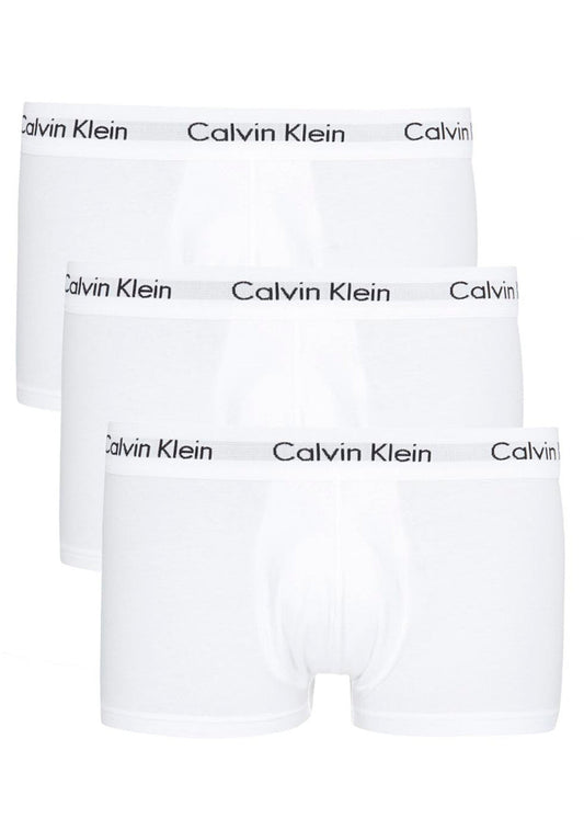 Calvin Klein 3 Pack Low Rise Underwear Trunks in White