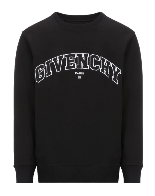 Givenchy Embroidered Logo Crewneck Sweatshirt in Black
