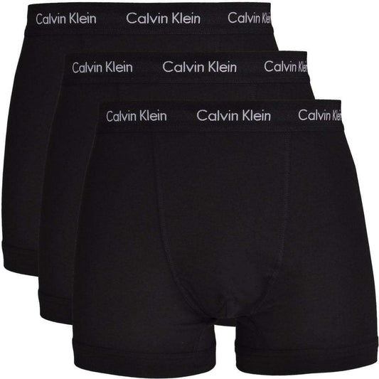 Calvin Klein 3 Pack Cotton Stretch Classic Fit Trunks in Black