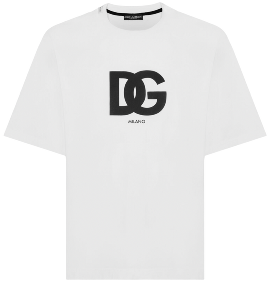 Dolce & Gabbana DG Milano Logo Print T-Shirt in White