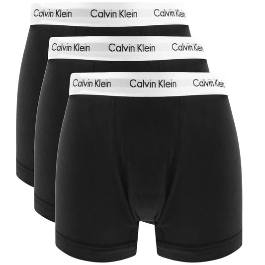 Calvin Klein 3 Pack White Band Trunks Underwear in Black