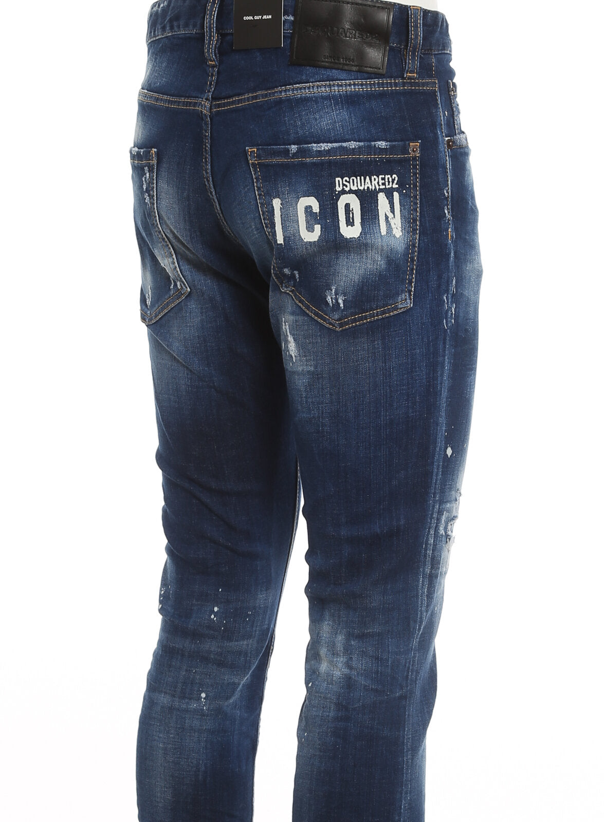 Dsquared2 Icon Spray Distressed Straight-leg Jeans Blue
