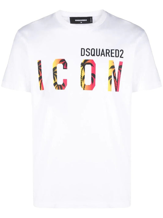 Dsquared2 Icon Tropical logo-print T-Shirt White